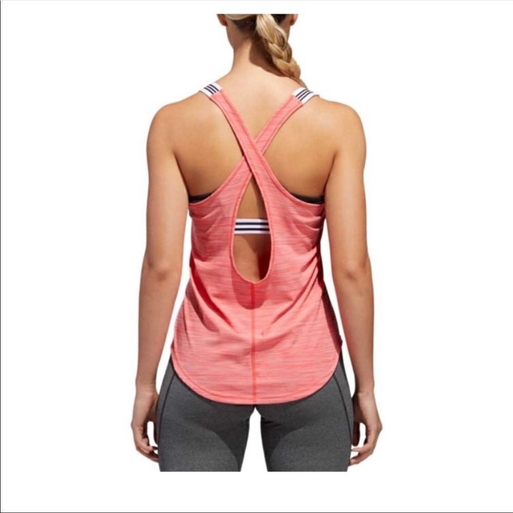 Adidas Pink Performer X-Back Strap Tank Top - Size Large - Picture 7 of 7